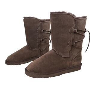 LAMO Shearling Suede Boots in Brown Women's Size 9